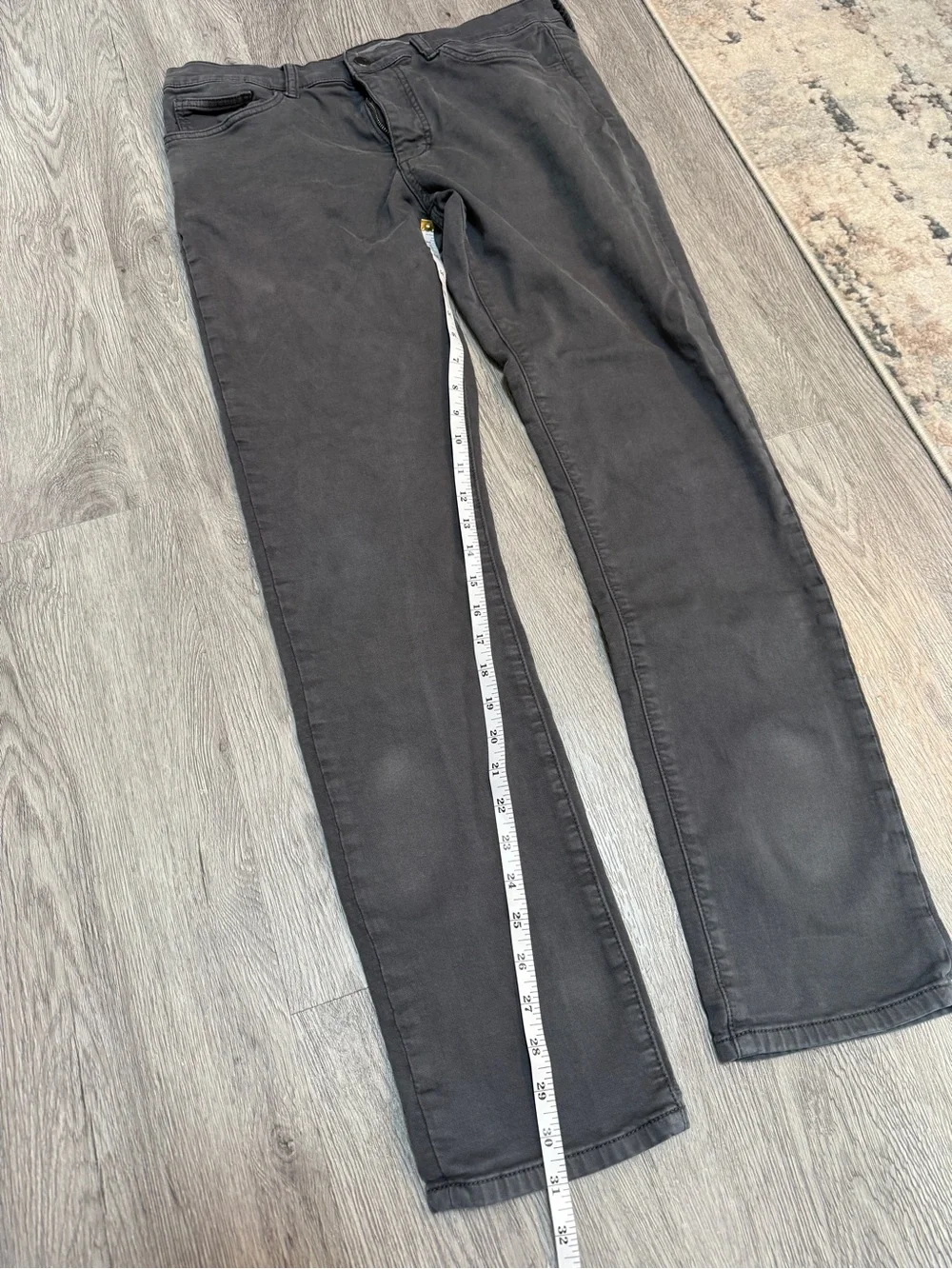 Joes Jeans Mens 33 Slim Fit Graphite Grey Denim Pants Washed Grey Designer Jeans
